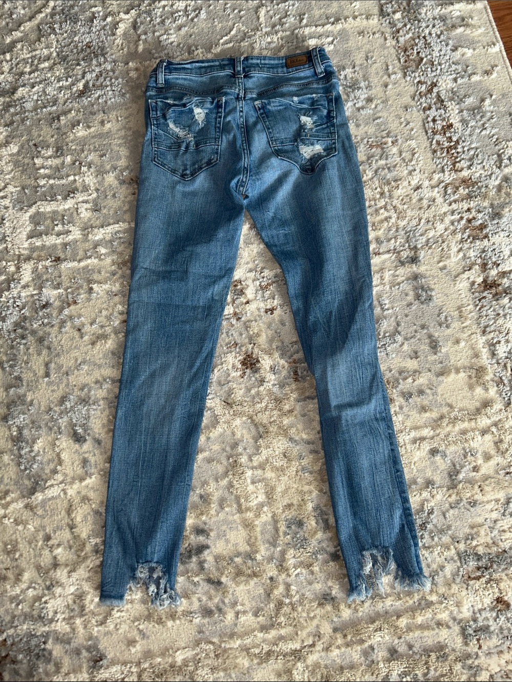 BKE Women's Light Blue Distressed Skinny Jeans, size 25